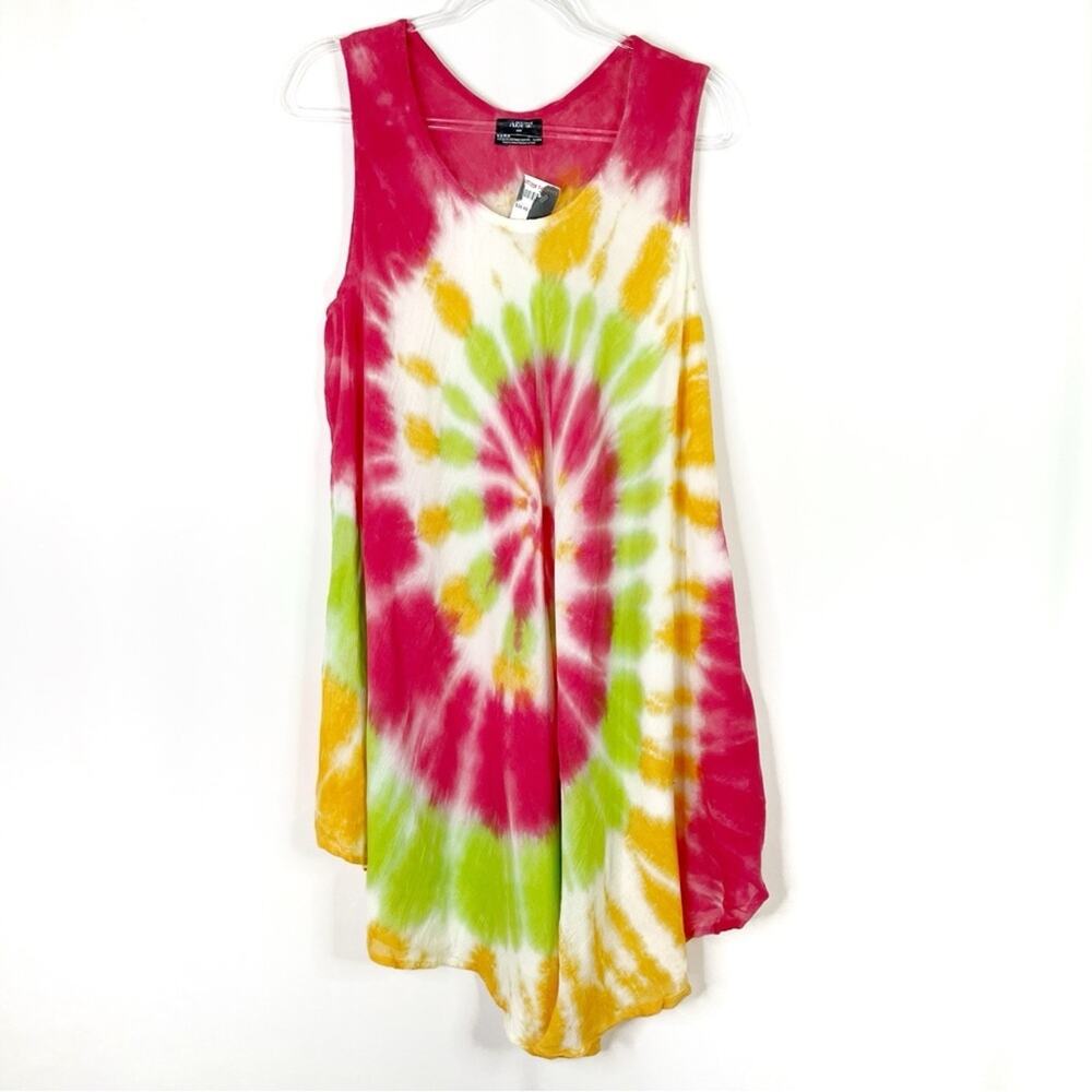 AZUR Bright Colorful Tie-Dye Beach Swim Cover Up S/M